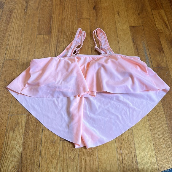 Flouncey Neon Peach Bikini Top - Picture 2 of 3